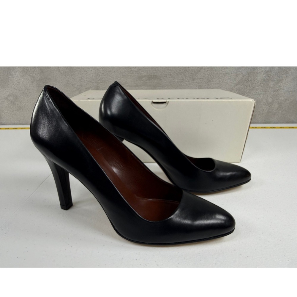 Vintage Banana Republic Pumps Women 6 Black Leather Pointed Toe Heels Work Chic